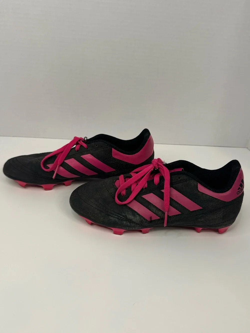 adidas Black and Pink Soccer Youth Cleats